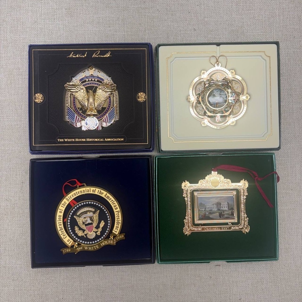 White House Historical Christmas Ornaments‎ Lot of 4 1989 1997 2005 2017